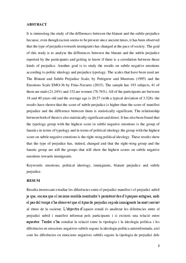 Miniatura del documento informe-dissenys. Prejudici subtil i manifest i emocions negatives subtils cap als immigrants en persones no immigrants. Diferències segons la ideologia política..pdf