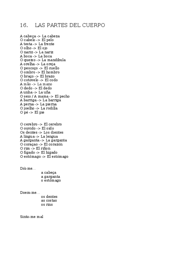Miniatura del documento 16. Las partes del cuerpo.docx