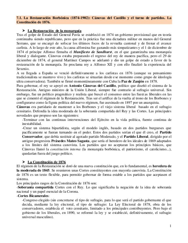Miniatura del documento 7.1-LA-RESTAURACION-BORBONICAI-EL-SISTEMA-CANOVISTA-Y-LA-CONSTITUCION-DE-1876..pdf