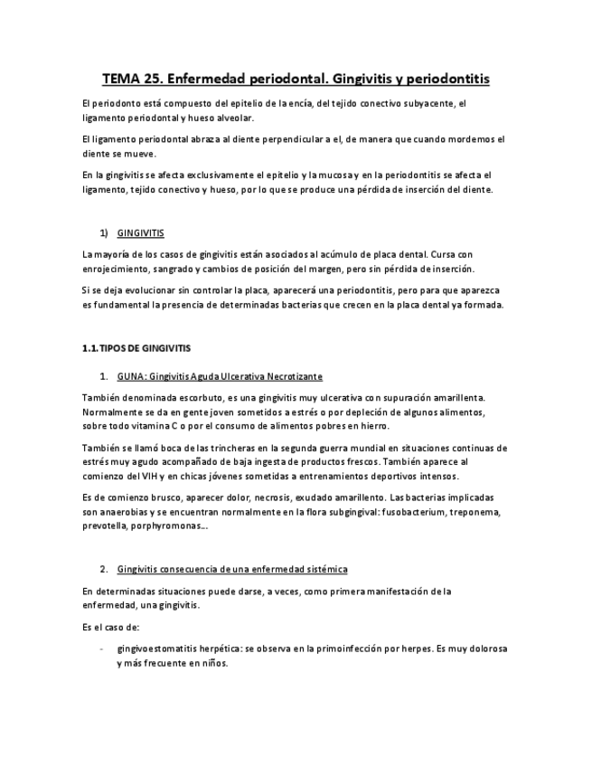Miniatura del documento TEMA 25. Enfermedad periodontal. Gingivitis y periodontitis..pdf