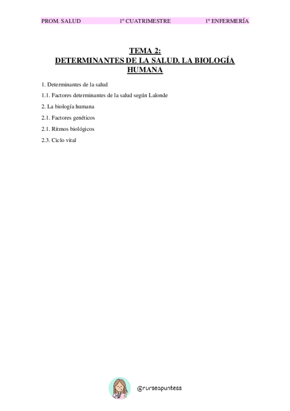 Miniatura del documento TEMA 2 - DETERMINANTES DE LA SALUD. LA BIOLOGÍA HUMANA.pdf