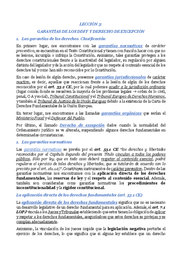 Miniatura del documento Tema 3. Garantías de los derechos fundamentales y el derecho de excepción.pdf