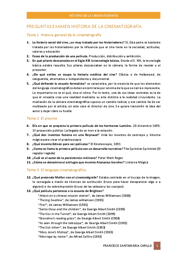 Miniatura del documento Preguntas examen Historia de la Cinematografía.pdf