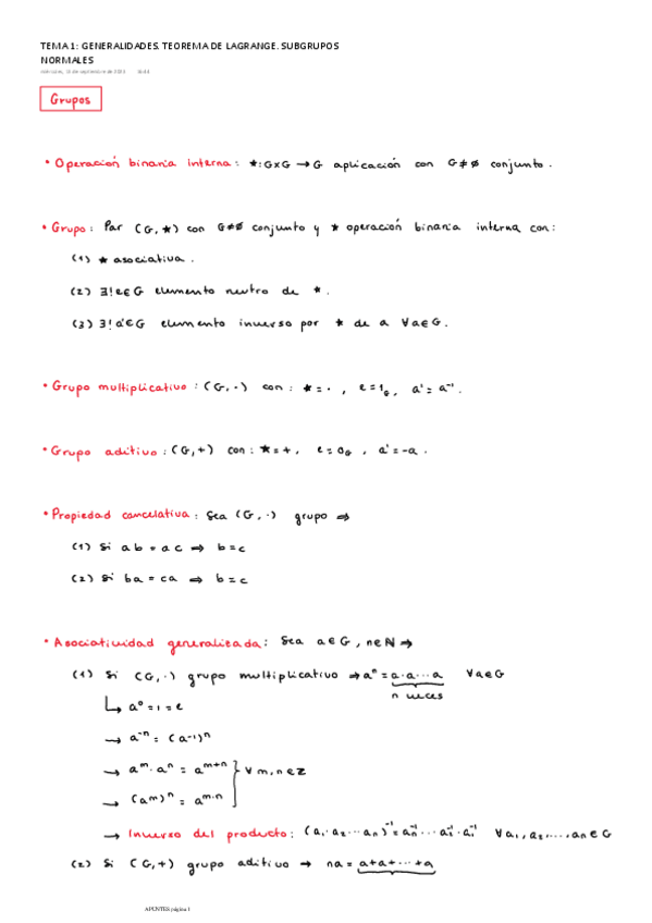 Miniatura del documento TEMA 1. GENERALIDADES. TEOREMA DE LAGRANGE. SUBGRUPOS NORMALES.pdf