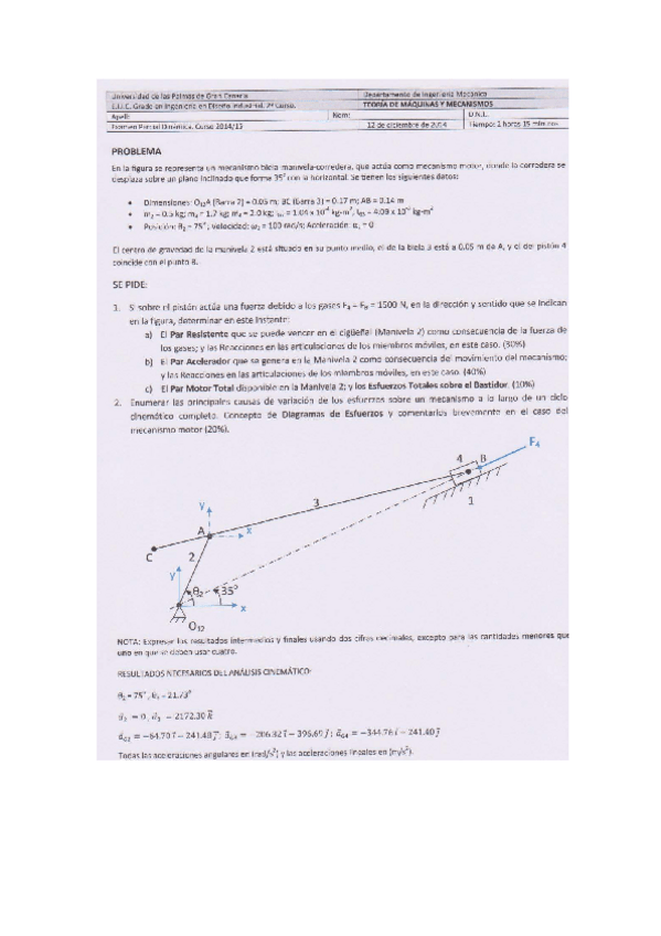 Miniatura del documento Examen Parcial Dinámica-Grado-Diseño-2014-15. Solución.pdf