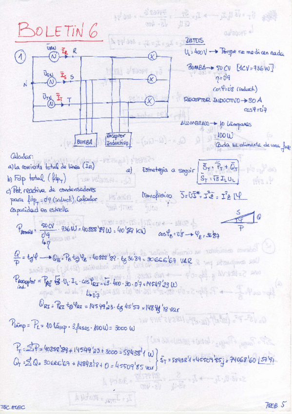 Miniatura del documento Tecnologia Electrica - Boletin 6 Resuelto.pdf