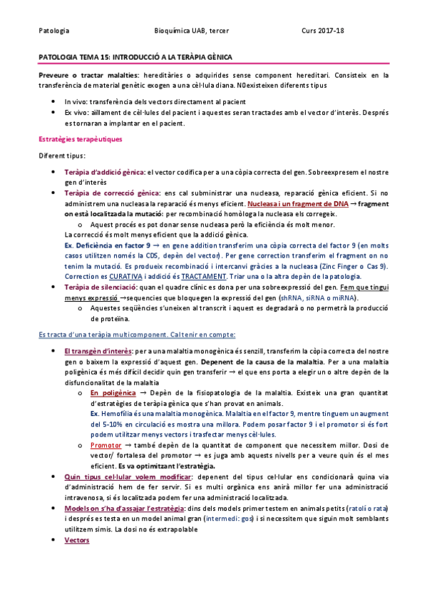 Miniatura del documento PATOLOGIA TEMA 15 - TERÀPIA GÈNICA.pdf