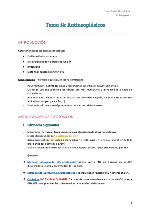 Miniatura del documento Tema-14-Antineoplasicos-RESUMEN.pdf