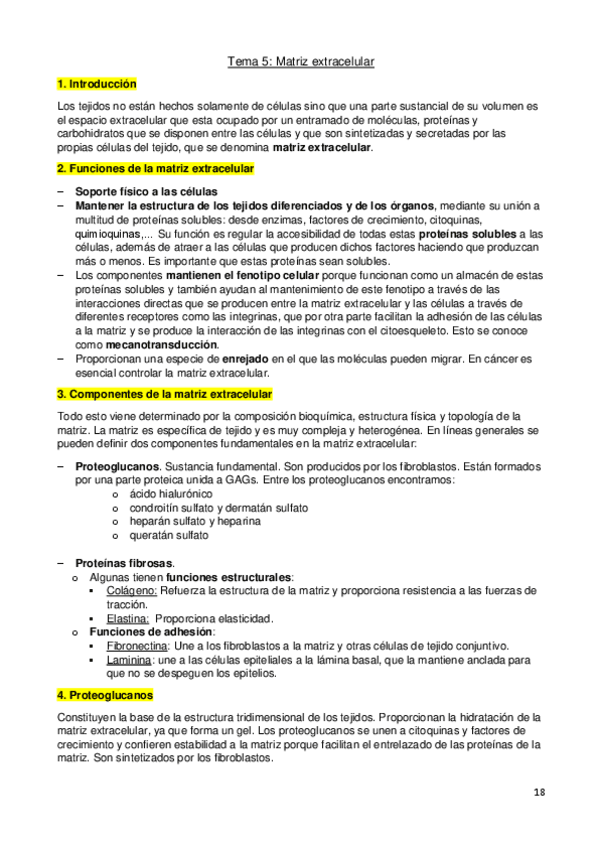 Miniatura del documento Tema 5. Matriz extracelular (terminado).pdf