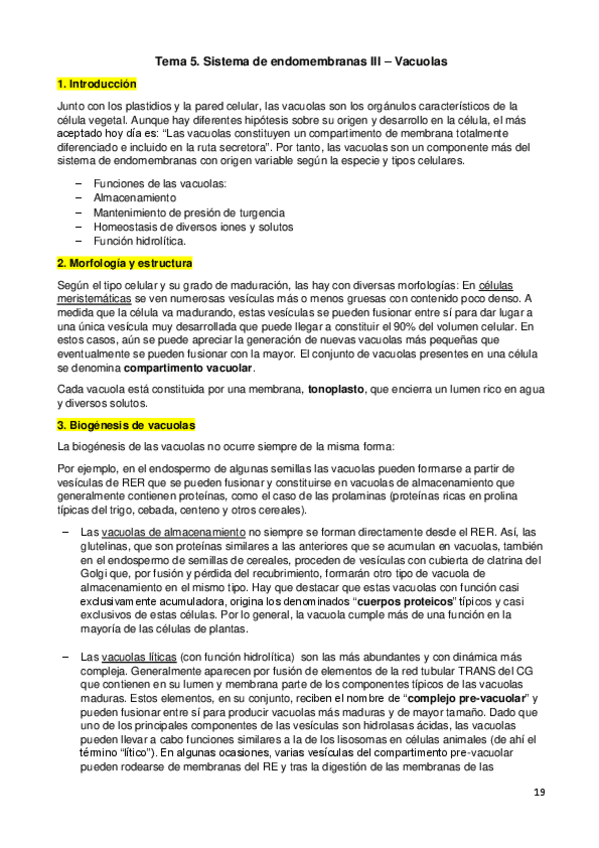 Miniatura del documento Tema 5 - Sistema de endomembranas III - Vacuolas (terminado).pdf