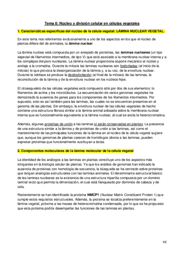 Miniatura del documento Tema 9 - Nucleo y division celular en celulas vegetales.pdf