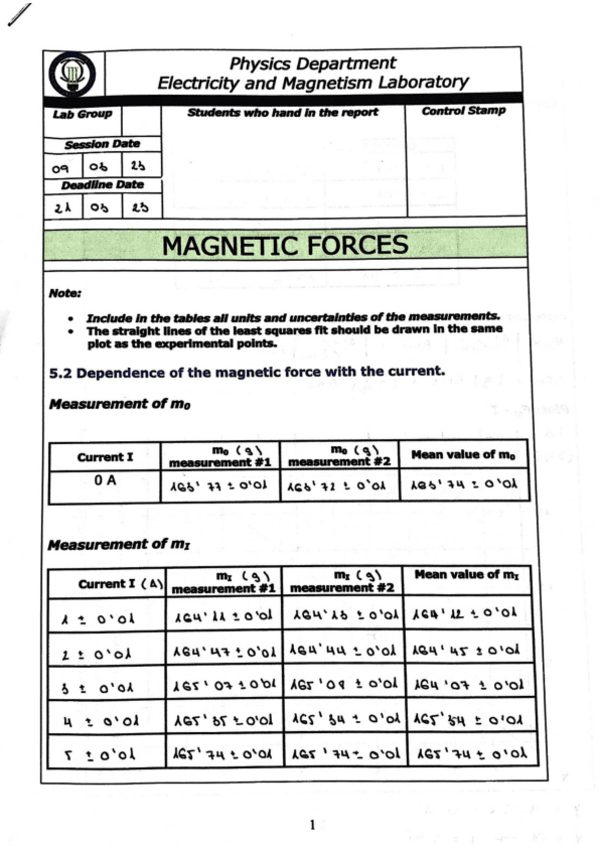 Miniatura del documento MAGNETIC FORCES LAB (PHYSICS II).pdf