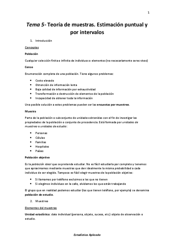 Miniatura del documento Tema 5- Teoría de muestras. Estimación puntual y por intervalos.pdf