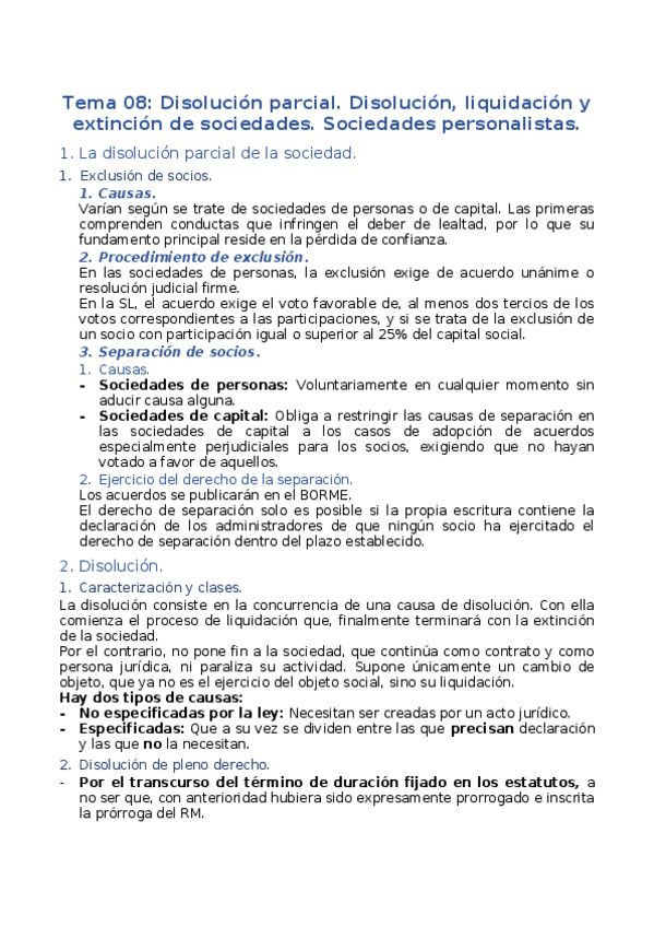 Miniatura del documento Tema08DisolucionParcialLiquidacionExtincionSociedadesPersonalistas.docx
