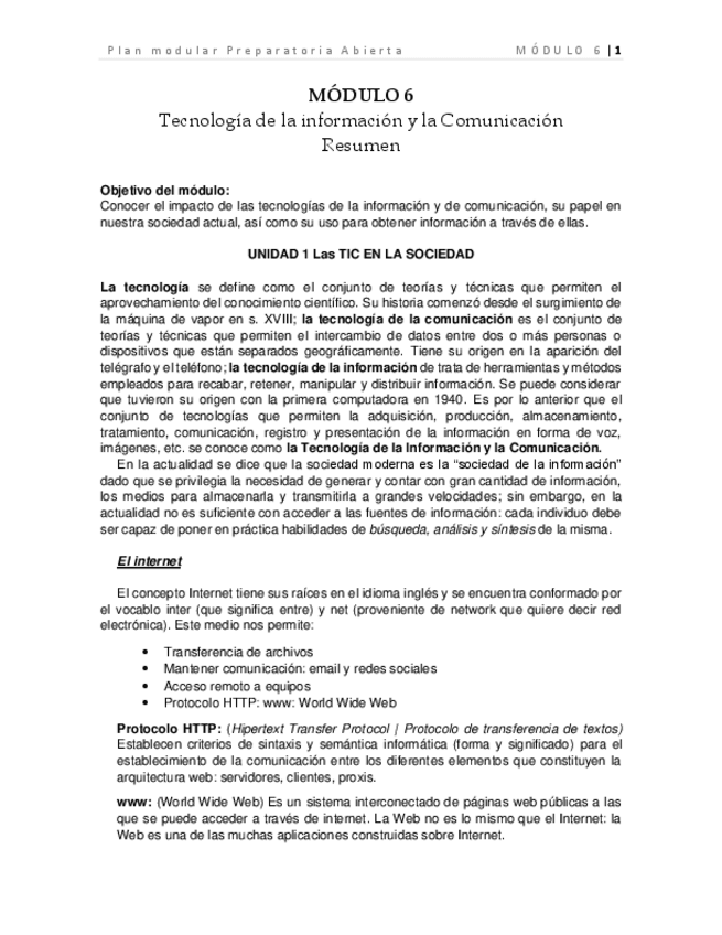 Miniatura del documento Modulo-6-TICS-Resumen.pdf