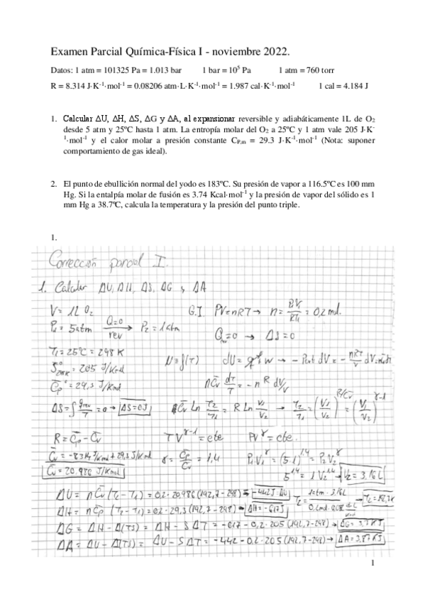 Miniatura del documento Examen Parcial QF I Resuelto - Noviembre 2022.pdf