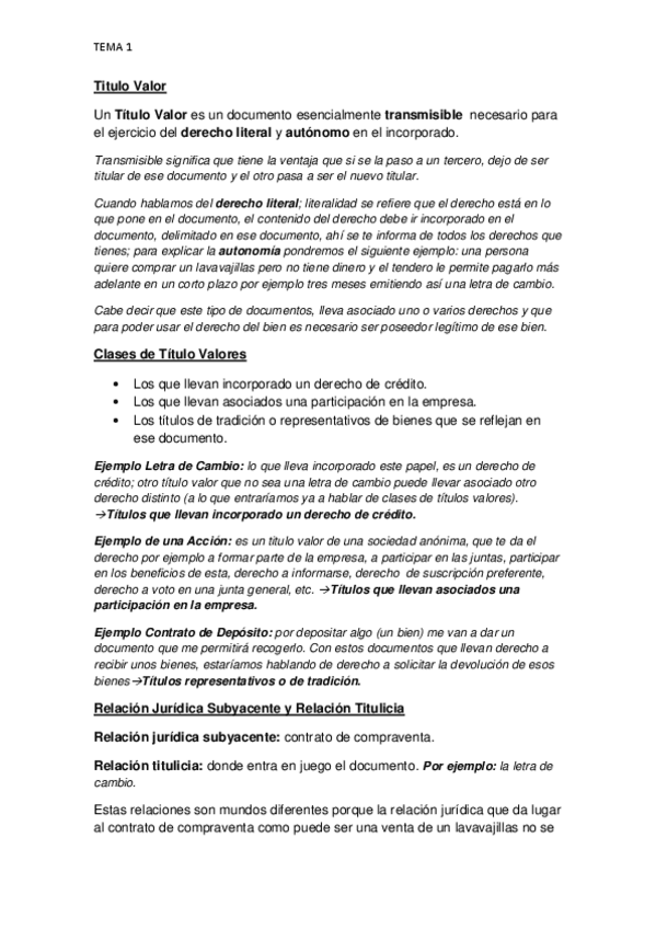 Miniatura del documento Tema 1 - Titulo Valor (La Letra de Cambio).pdf