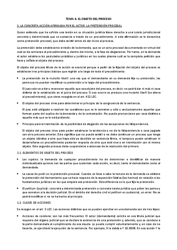 Miniatura del documento TEMA 4. El objeto del proceso.pdf