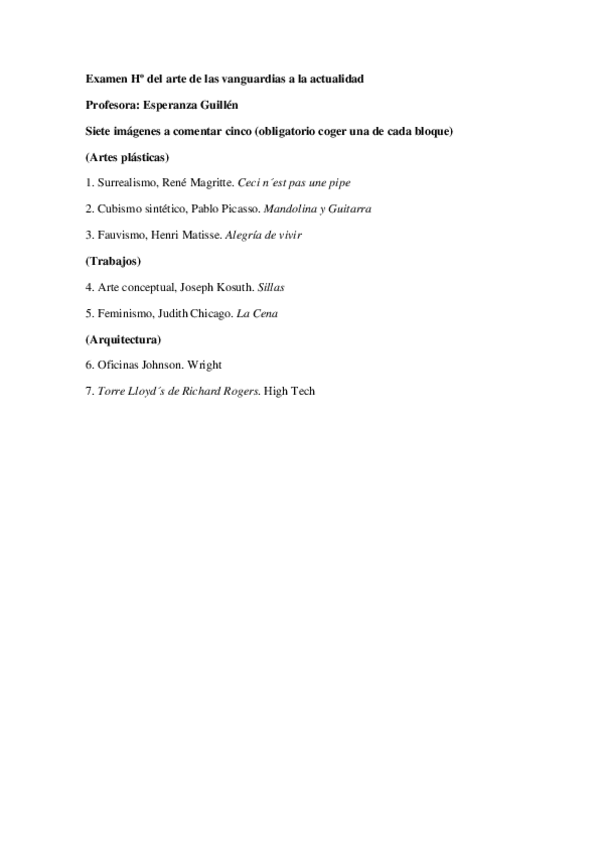 Miniatura del documento Examen Hº del arte de las vanguardias a la actualidad.pdf