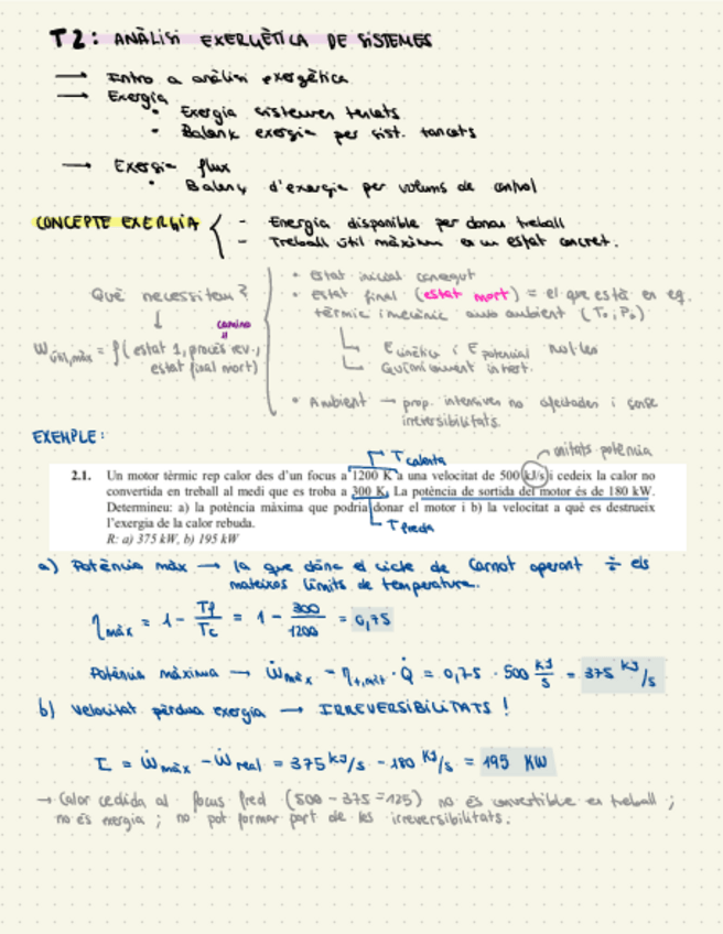 Miniatura del documento Resum-Preliminar-II-Tecnica-Analisi-exergetica-de-sistemes.pdf