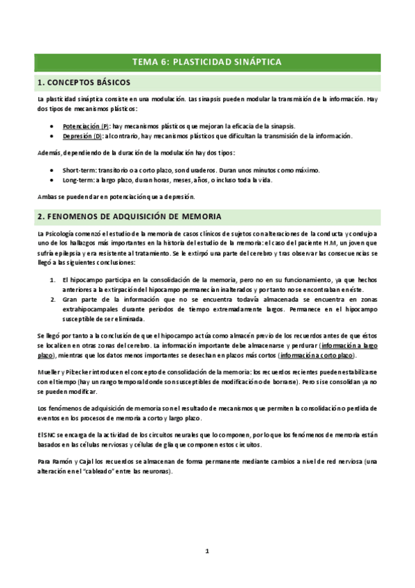 Miniatura del documento TEMA 6: PLASTICIDAD SINÁPTICA.pdf