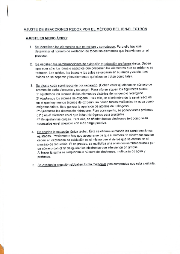 Miniatura del documento Ajustes REDOX Metodo Ión-Electron (medio ácido y básico).pdf