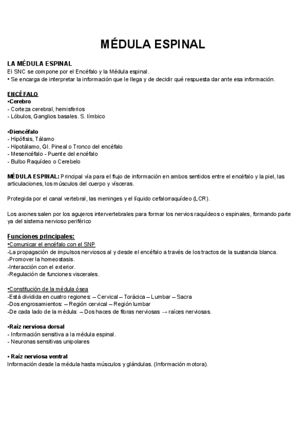 Miniatura del documento 2.3: MEDULA-ESPINAL, ENCÉFALO Y FUNCIONES SUPERIORES FISIO.pdf
