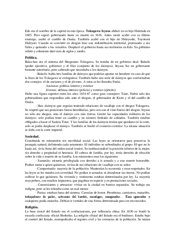 Miniatura del documento Tema 11. Los inicios del periodo Edo (1603). Tokugawa Ieyasu y el Shogunato.pdf