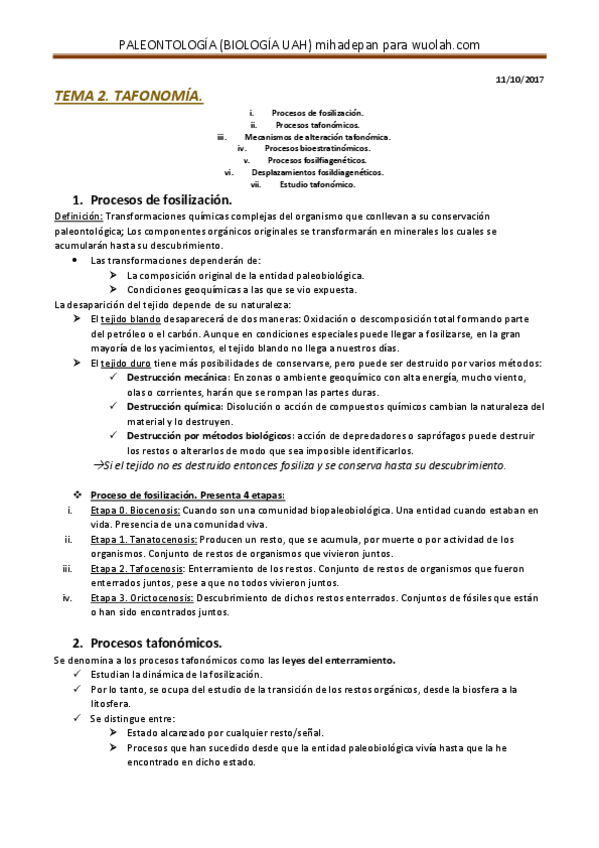 Miniatura del documento Tema 2.1 Tafonomia. wuolah..pdf