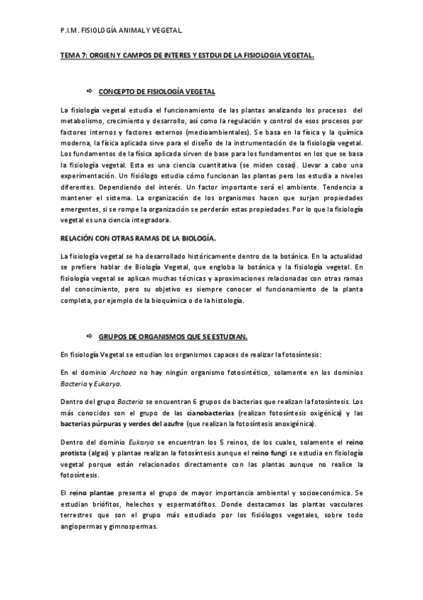 Miniatura del documento Tema 07. Origen y campos de interés y estudio de la fisiología vegetal..pdf