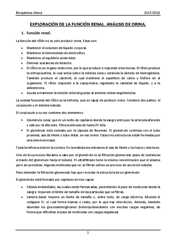 Miniatura del documento Exploración de la función renal. Análisis de orina.pdf