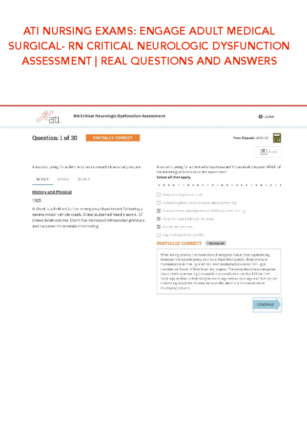 Miniatura del documento ATI-NURSING-EXAMS-ENGAGE-ADULT-MEDICAL-SURGICAL-RN-CRITICAL-NEUROLOGIC-DYSFUNCTION-ASSESSMENT-or-REAL-QUESTIONS-AND-ANSWERS.pdf