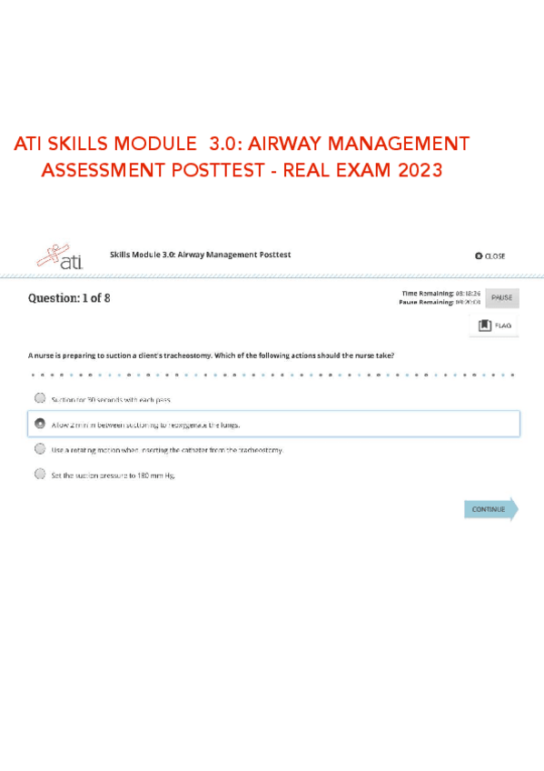 Miniatura del documento ATI-SKILLS-MODULE-3.0-AIRWAY-MANAGEMENT-ASSESSMENT-POSTTEST-REAL-EXAM-2023.pdf