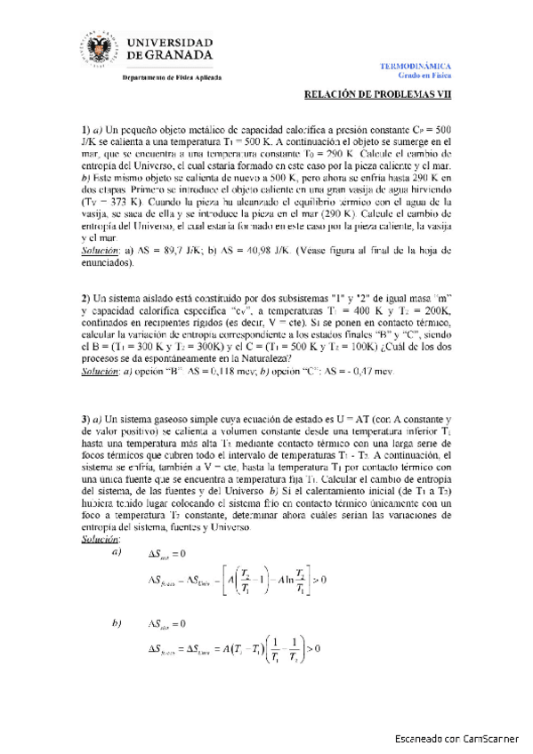 Miniatura del documento Relación 7 - Entropía (explicados).pdf