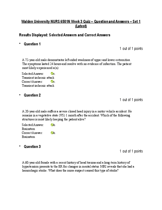 Miniatura del documento Walden-University-NURS-6501N-Week-3-Quiz-Question-and-Answers-Set-1-Latest.pdf
