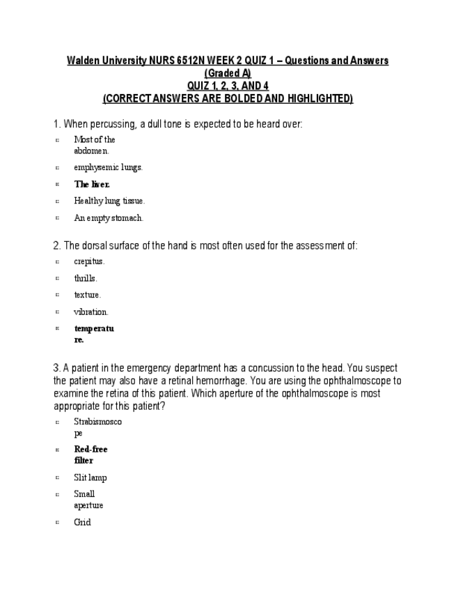 Miniatura del documento Walden-University-NURS-6512N-WEEK-2-QUIZ-1-Questions-and-Answers-Graded-A.pdf