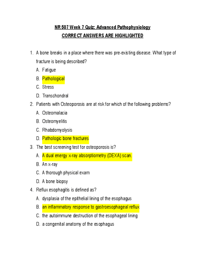 Miniatura del documento NR-507-Week-7-Quiz-Advanced-Pathophysiology-CORRECT-ANSWERS-ARE-HIGHLIGHTED.pdf