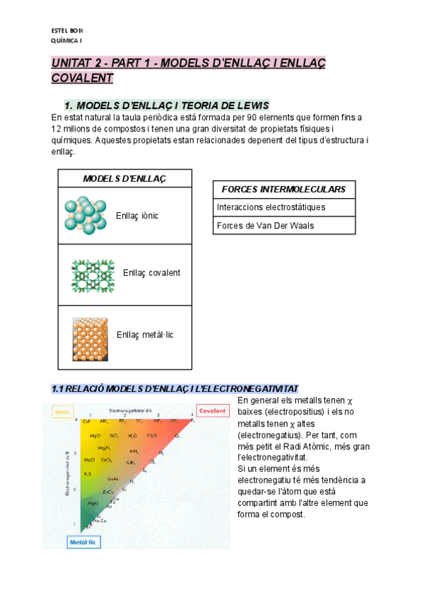 Miniatura del documento UNITAT 2 - PART 1 - Models d'Enllaç i  Enllaç Covalent.pdf