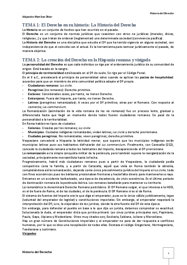 Miniatura del documento Historia del Derecho. Temario actualizado 2023. Martínez Dhier.pdf