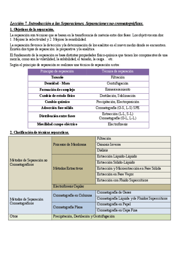 Miniatura del documento Lección 7. Introducción a las Separaciones. Separaciones no cromatográficas.pdf