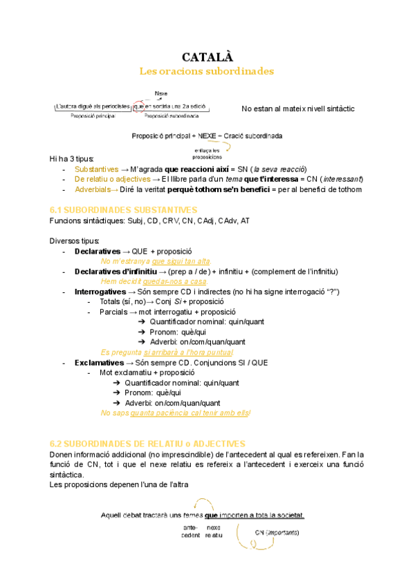 Miniatura del documento Les oracions subordinades | 2n Batx.pdf