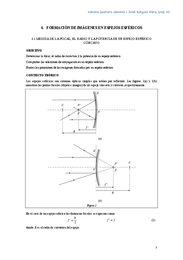 Miniatura del documento Pràctica 4: Formació d’imatges en miralls esfèrics.pdf