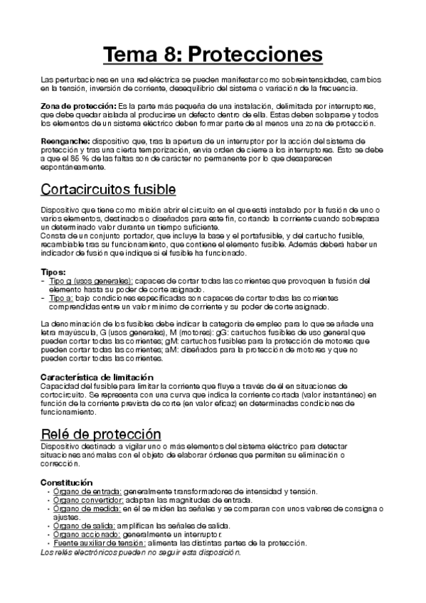 Miniatura del documento Apuntes de Examen  Parcial 4-T8: Protecciones.pdf