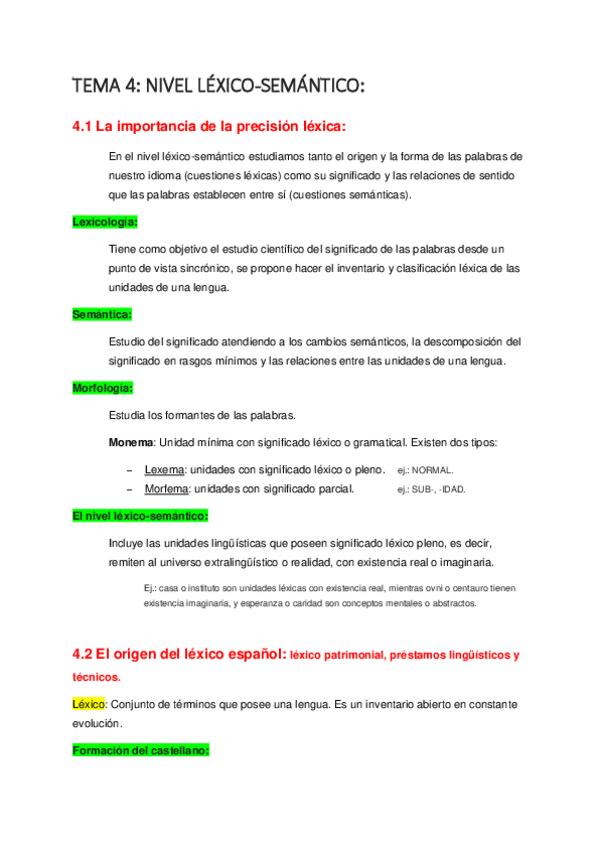 Miniatura del documento Apuntes Tema 4. Lengua. 1º de carrera.pdf