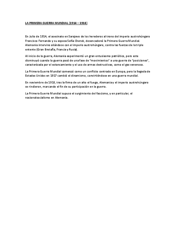 Miniatura del documento Alemán III - LA PRIMERA GUERRA MUNDIAL.pdf