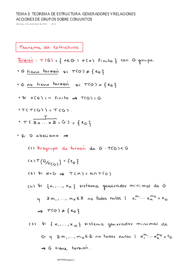 Miniatura del documento TEMA 3. TEOREMA DE ESTRUCTURA. GENERADORES Y RELACIONES. ACCIONES DE GRUPOS SOBRE CONJUNTOS..pdf