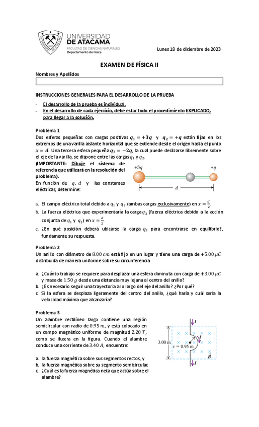 Miniatura del documento EXAMEN FISICA II: CAMPO ELECTRICO / FUERZA ELECTRICA / TRABAJO REQUERIDO.pdf
