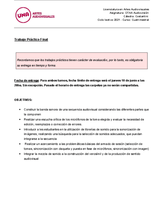 Miniatura del documento OTAA Audiovisión - ( Trabajo Practico Final ) - Consignas.pdf