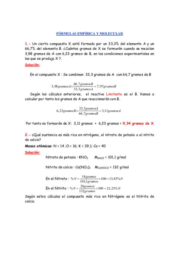 Miniatura del documento Fórmula empírica y molecular (Soluciones).pdf
