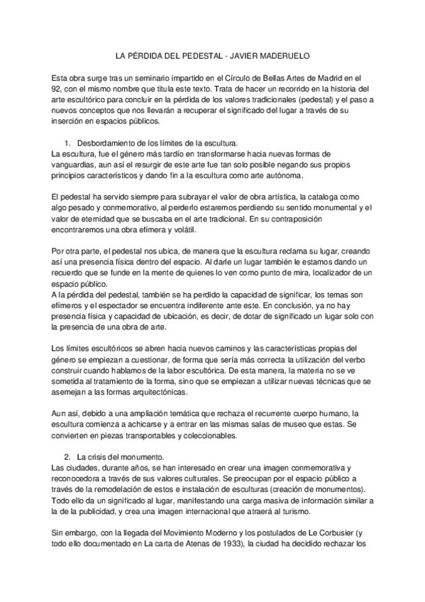 Miniatura del documento Reflexion-Libro-La-perdida-del-pedestal-de-Javier-Maderuelo.-Carmen-Rueda-Jimenez.docx